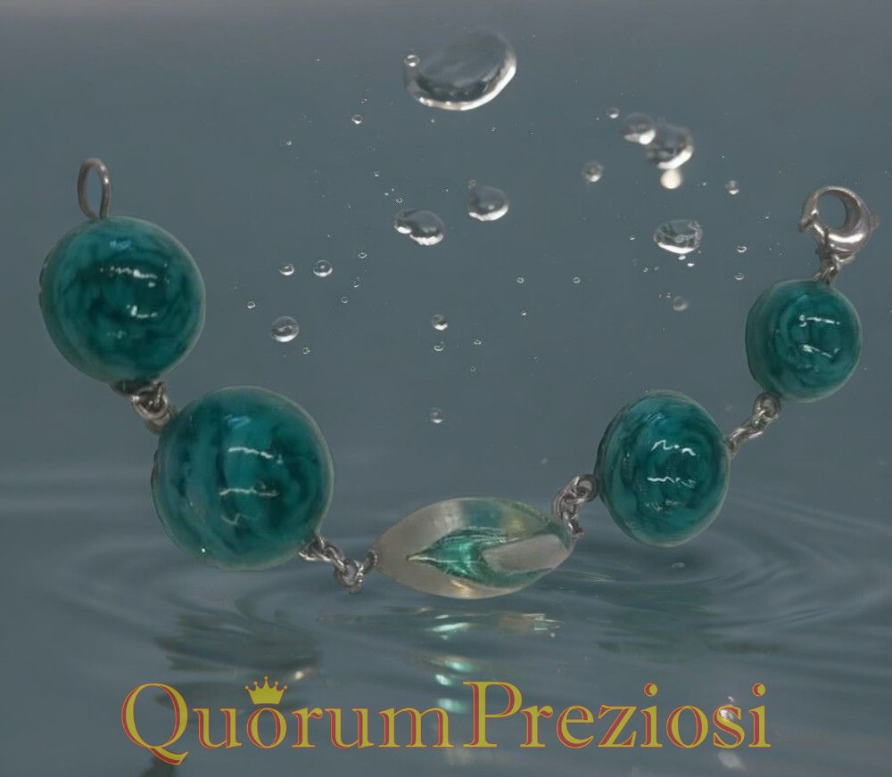 Bracciale con pietre verdi