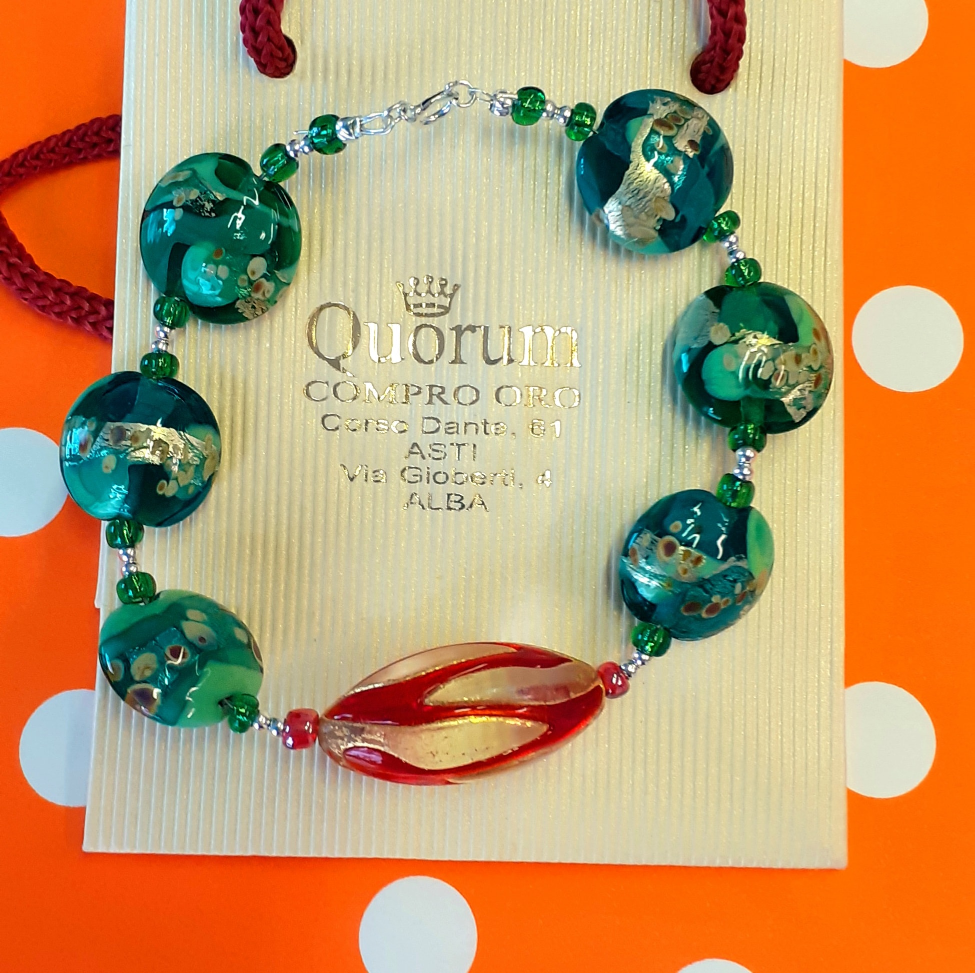 Bracciale verde e marrone