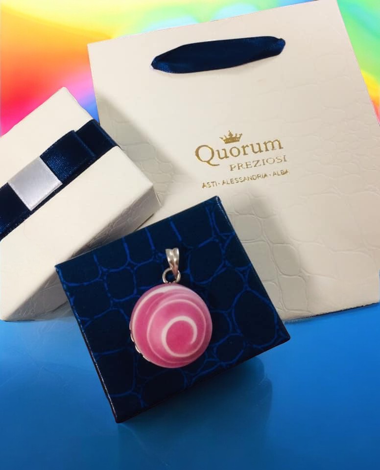 Ciondolo rosa in argento